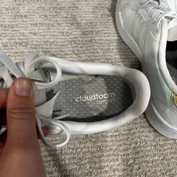 Adidas Grand Court Art EE9689 Iridescent White Gym Shoe 8 - Picture 3 of 9